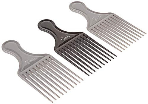 Goody Comb & Lift Hair Pick, Assorted Colors, 3 Count (Pack of 1)