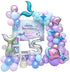 7pcs Mermaid Balloons Number Balloons for 1st 2nd 3rd Birthday Party Girls' Mermaid Tail Decoration Supplies (number 4)