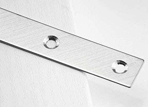 Flat L Shaped Corner Bracket, Tiberham 10 Pcs 80 x 80 mm Stainless Steel Right Angle Corner Brace Repair Plate, Heavy Duty Furniture Fastener Joint Corner Connector for Wood Shelf Cabinet Table Chair