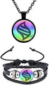 calhepco 2pcs Cartoon Ball Game Mega Stone Bracelet and Necklace Charms Toy Pendant Box