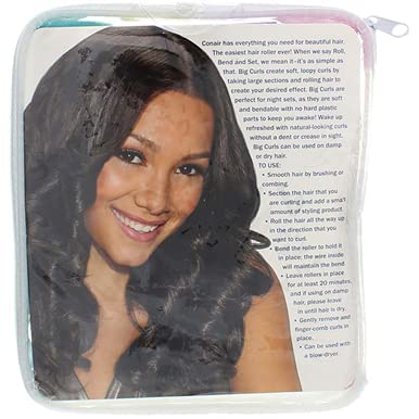 Conair Foam Hair Rollers for Big Loop Curls, Hair Rollers, Hair Curlers in Assorted Sizes, 8 Count
