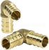 Supply Giant QYMO0100-OM x PEX 90 Degree Elbow Barb Pipe Fitting 1" Brass, 1 Inch