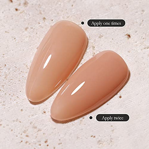 FZANEST Jelly Milky Nude Pink Gel Nail Polish Soak Off LED UV Gel Polish Varnish Nail Art Manicure (Sheer Nude),0.5 Fl Oz