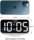 Lamisola Digital Alarm Clock, Large LED Mirror Display, 2 USB Charging Ports?Auto Dim Mode?Modern Design Clock for Bedroom Office, White