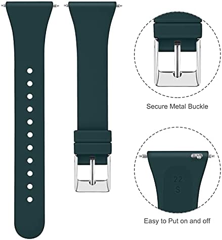 6 Pack Silicone Bands Compatible with Fitbit Versa 2 Bands / Fitbit Versa Bands /Versa Lite/Versa SE, Soft Silicone Slim Narrow Replacement Wristbands for Fitbit Versa 2 Smart Watch (6 Pack D, Large)