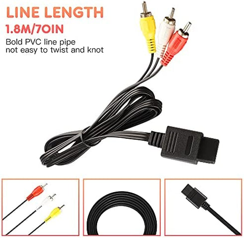 AC Power Supply for Gamecube, AC Power Adapter Cord and AV Cable for Nintendo Gamecube Console NGC