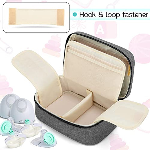 BAFASO Wearable Breast Pump Bag Compatible with Willow and Elvie Breast Pump, Case for Wearable Breast Pump and Extra Parts (Patent Pending), Gray