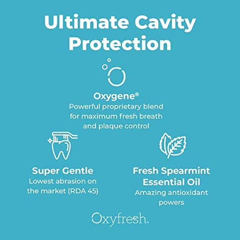 Premium Oxyfresh Cavity Protection – Fresh Mint Fluoride Toothpaste – Low Abrasion Anticavity Toothpaste for Sensitive Teeth – Remineralizing Enamel Repair to Prevent Tartar & Cavities | 5oz