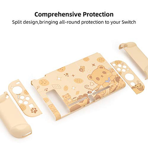GeekShare Protective Case Slim Cover Case Compatible with Nintendo Switch and Joy Con - Shock-Absorption and Anti-Scratch -- mousse bear