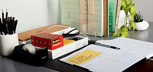 Scotch Brand Transparent Tape, Engineered for Office and Home Use, 3/4 x 2592 Inches, 3 Inch Core, Boxed, 2 Rolls (600-2P34-72),Clear