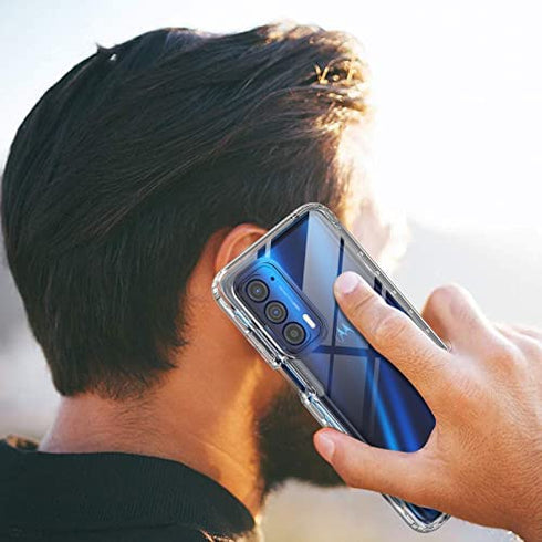 LeYi for Motorola Edge 2021 Case, Moto Edge 2021 Case with 2 Tempered Glass Screen Protector, Full-Body Shockproof Bumper Rugged Hybrid Soft Clear Protective Phone Case for Edge 2021, Clear
