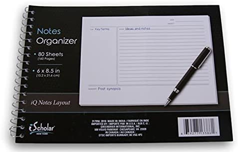 iQ Notes Organizer Tablet - Spiral Bound - 80 Sheets - 6 x 8.5 Inches