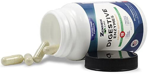Zenesis Labs Digestive Enzymes - Amylase, Bromelain, Protease, Lipase & 14 Other Enzymes - 90 Capsules