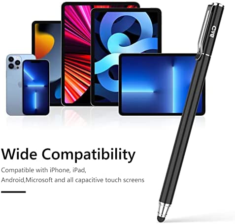 Bargains Depot 2-in-1 Stylus Touch Screen Pen for iPhone, Ipad, iPod, Tablet, Galaxy and More with 20Pcs Rubber Tips (Black)