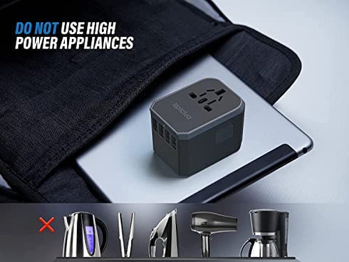 EPICKA Universal Travel Adapter One International Wall Charger AC Plug Adaptor with 5.6A Smart Power and 3.0A USB Type-C for USA EU UK AUS (Grey)