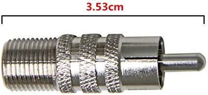 Coax to RCA Adapter, 2-Pack F Female to RCA Male Convertor, Coaxial Cable Connector for Subwoofer, Receiver, Game Console, TV, Monitor