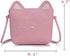 Delphinus Cute Cat Crossbody Bag, Little Girls Purses Cute Cat Bag with 1 Mini Coin Purse Cat Headband and Elastic Hair Ties, 4 Pack