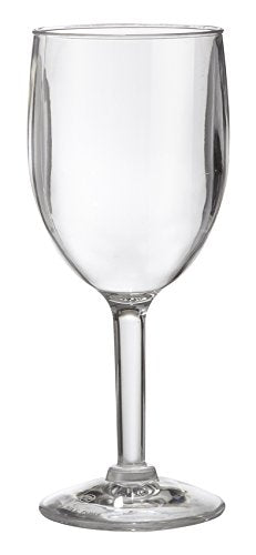 G.E.T. Heavy-Duty Reusable Shatterproof Plastic Wine Glasses, 8 Ounce, Clear (Set of 4)