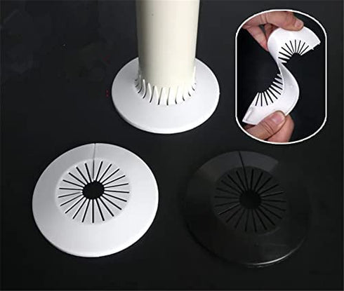 Wall Flange Easy Installation Plastic Radiator Escutcheon Water Pipe Drain Line Cover Collar Wall Pipe Cover Decoration Pipe Collars,Pipe Collar Cover (0.59-1.1inch, Black)