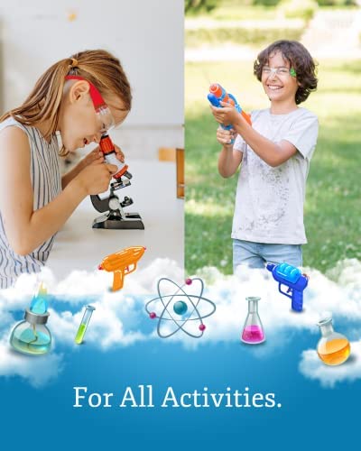 Aqulius 24 Pack of Kids Safety Glasses (24 Protective Goggles in 6 Colors) Crystal Clear Eye Protection - Specially Designed to Fit Children, Perfect for Nerf Parties
