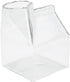 12 Ounce Glass Milk Carton, 1 Reusable Milk Carton Creamer - Durable, Serve Cream, Milk, or Juice, Clear Glass Mini Milk Carton, Dishwasher-Safe, For Homes or Restaurants - Restaurantware