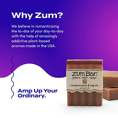 Indigo Wild Zum Bar Goat's Milk Soap - Frankincense and Myrrh - 3 oz (3 Pack)