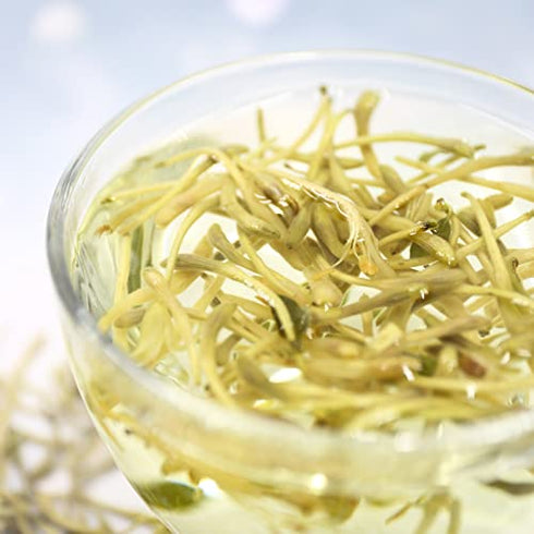 FullChea - 100% Pure Natural Dried Honeysuckle - Jin Yin Hua Honeysuckle Tea - Premium Lonicera Japonica Flower Tea - Detox & Wellness Support - 1.58oz/45g