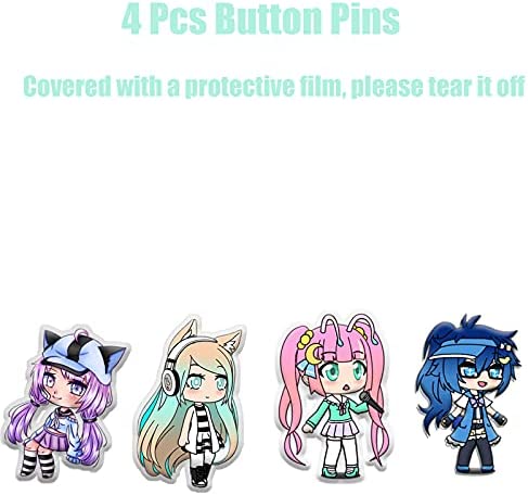 Gacha Life Set Backpack Bag Stickers Keychain Phone Holder Pins Poster Pillow Case (A)