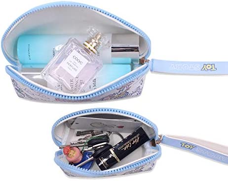 FINEX 2 pcs Set Toy Story PU Leather ONE Cosmetic Bag Make up Organizer + ONE Coin Purse with Straps