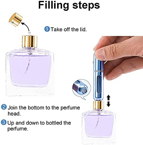 4PCS Refillable Perfume Atomizer Bottle, Portable Travel Perfume Mini Spray Bottles, Cologne Dispenser Perfume Bottles, Portable Empty Perfume Spray Bottle for Travel, Perfume Container with Bag