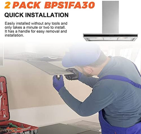 BPS1FA30 Range Hood Aluminum Filter 11-3/4" x 14-1/4" x 3/8" (2 Pack)by Beaquicy - Replacement for Bro-an, Nutone Mesh Aluminum Grease Range Hood -Replaces 99010299 S99010299 S99010305 AP3378953 8322
