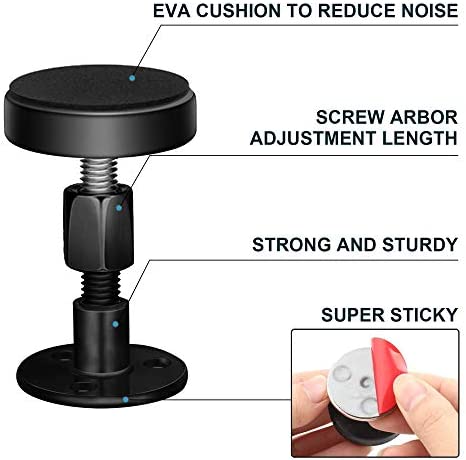 Krisler Adjustable Threaded Bed Frame Anti-Shake Tool, Headboard Stoppers, Bedside Anti Shake Tool for Beds Cabinets Sofas, 4PCs, 30-68mm (Black)