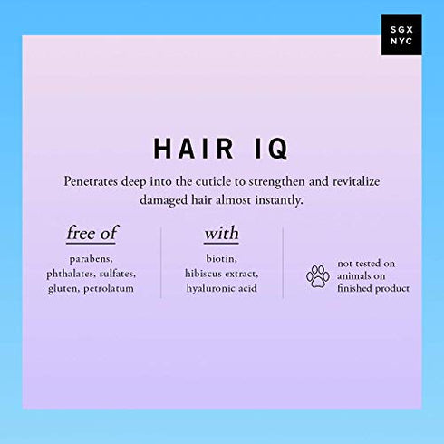 SGX NYC Hair IQ - 4 Fl Oz - For All Hair Types - 10-in-1 Leave In Treatment for Damaged Hair - Infused with Biotin and Hyaluronic Acid - Exclusive Bond Technology to Strengthen and Repair Hair Damage