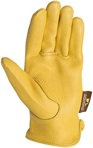 Wells Lamont Men's Deerskin Full Leather Light-Duty Driving Gloves (962S), Gold,Small