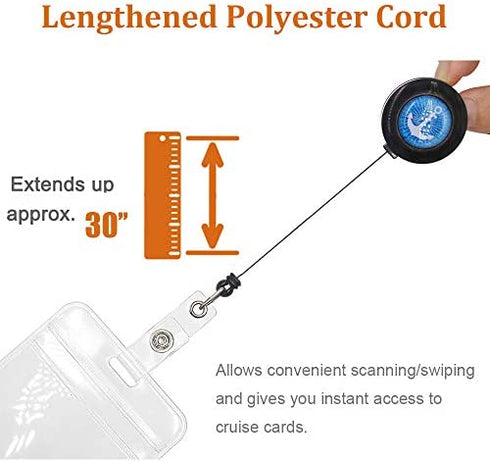 MNGARISTA Cruise Lanyards, Adjustable Lanyard with Retractable Reel, Waterproof ID Badge Holder for All Cruises Ships Key Cards, 2pack