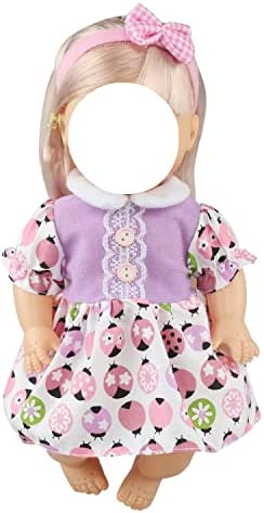 JING SHOW BUSSINESS 6 Sets Baby Doll Clothes for 10-12 Inch Girl Doll, Doll Clothes Dress Outfits Headbands Accessories fits 10 11 12inch Baby Doll