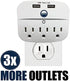 Cruise Power Strip No Surge Protector with USB Outlets - Ship Approved (Non Surge Protection) Cruise Essentials