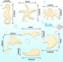WILLBOND Unfinished Wood Cutouts Ocean Animals Wooden Paint Crafts for Kids Home Decor Ornament DIY Craft Art Project, Octopus, Shark, Whale, Dolphin, Seahorse, Fish Shape (28 Pieces)