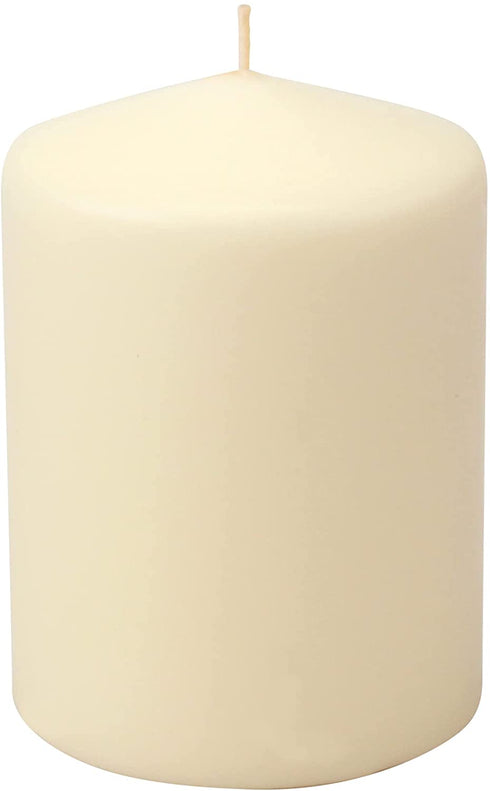 Stonebriar 35 Hour Long Burning Unscented Pillar Candles, 3x4, Ivory