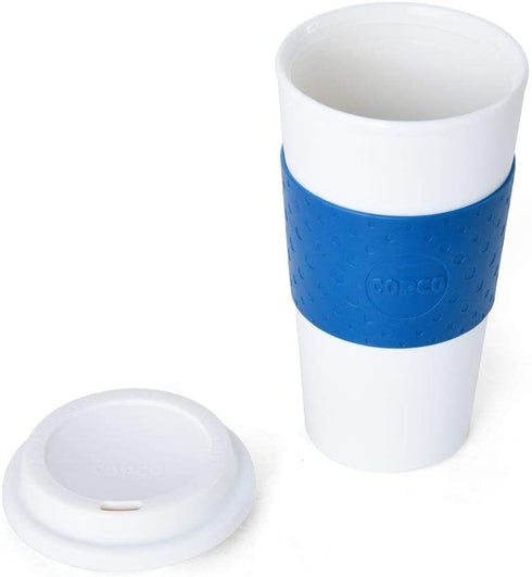 Copco 2510-9966 Acadia Double Wall Insulated Travel Mug with Non-Slip Sleeve, 16-Ounce, Blue