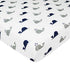 American Baby Company Printed 100% Natural Cotton Jersey Knit Fitted Portable/Mini-Crib Sheet, Navy Whale/Grey Zigzag, Soft Breathable, for Boys & Girls, Pack of 2