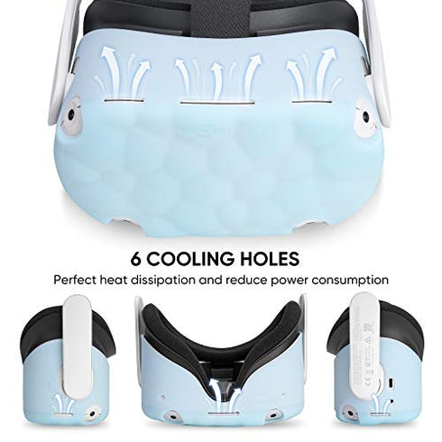 SARLAR Design Silicone Cover Shell Protector for Oculus Quest 2 Headset and Touch Controller Accessories Shockproof and Anti-Collision, Front Face Cover with Grip Cover and Lens Protect Cover