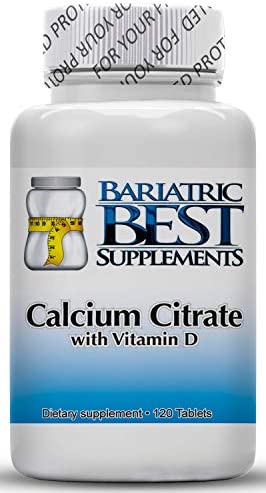 Bariatric Calcium Citrate with Vitamin D3 – Specially Formulated for Post-Bariatric Surgery - Easily Dissolvable for Fast & Effective Absorption - Made in The USA - 600mg, 120 Tablets per Bottle