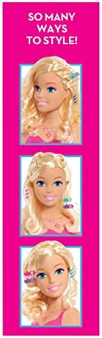 Barbie Fashionistas 8-Inch Styling Head, Blonde, 20 Pieces Include Styling Accessories, Hair Styling for Kids, by Just Play