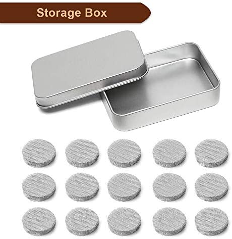 200pcs Pipe Screens Stainless Steel Screens, Premium 3/4 Inch Pipe Screen with Metal Box