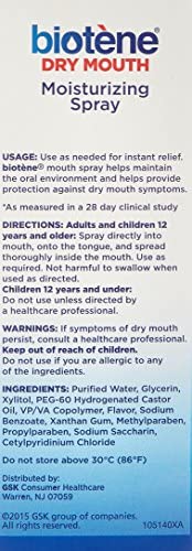 Biotene Gentle Mint Moisturizing Mouth Spray, Sugar-Free, for Dry Mouth and Fresh Breath, 1.5 Fl Oz (Pack of 2)