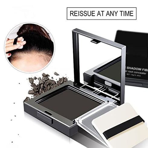 Hair Root Concealer,Hair Shadow Hairline Powder,Root Touch Up Powder,Instantly Cover Up Gray Hair Root Hair Shadow Fiber 12g Black