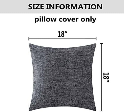 Home Brilliant Square Throw Pillows Cover Supersoft Chenille Velvet Plush Stripes Cushion Covers Decorative, 2 Packs, 18x18 inches (45cm), Dark Grey