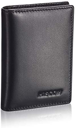 Leather Business Card Case Holder for Men & Women, Italian Calfskin