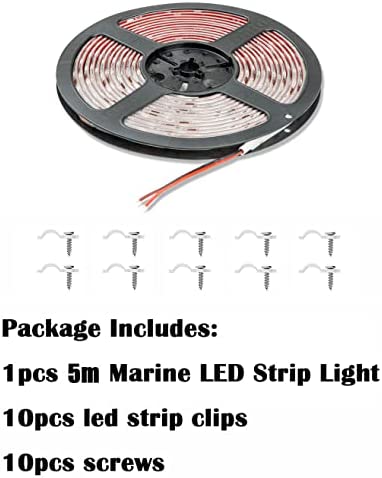 Seaponer Pontoon Boat light, Marine Led Light Strip for Duck Jon Bass Boat Sailboat Kayak, Led Flex Lighting for Boat Deck Light Accent Light Courtesy Interior Lights Fishing Night, 12v, 5m(16.4ft)